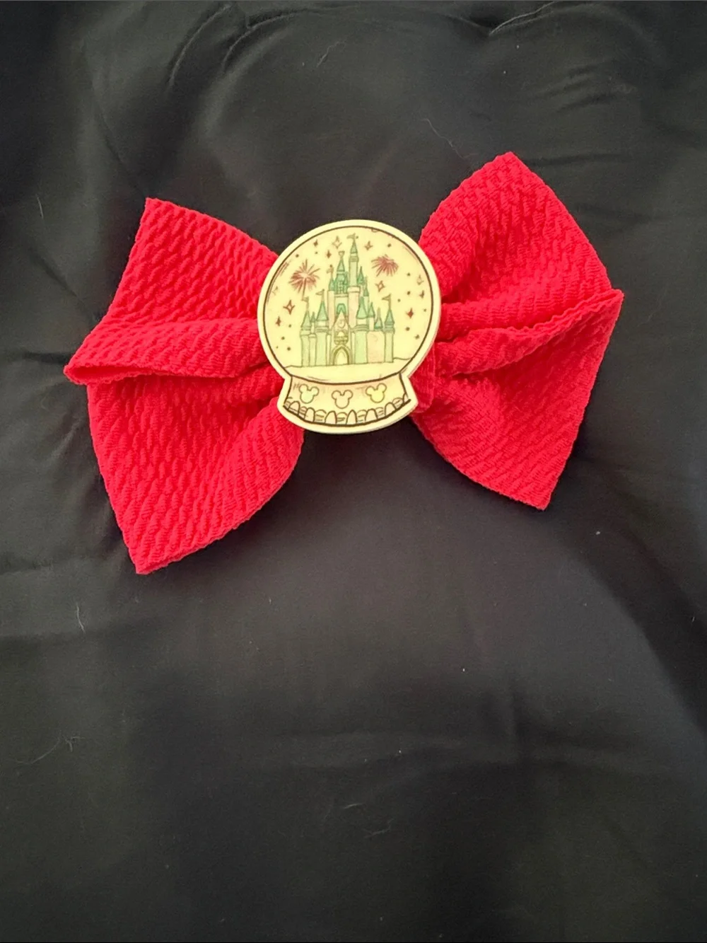 Bow Hair Clip with Gold Castle Accent
